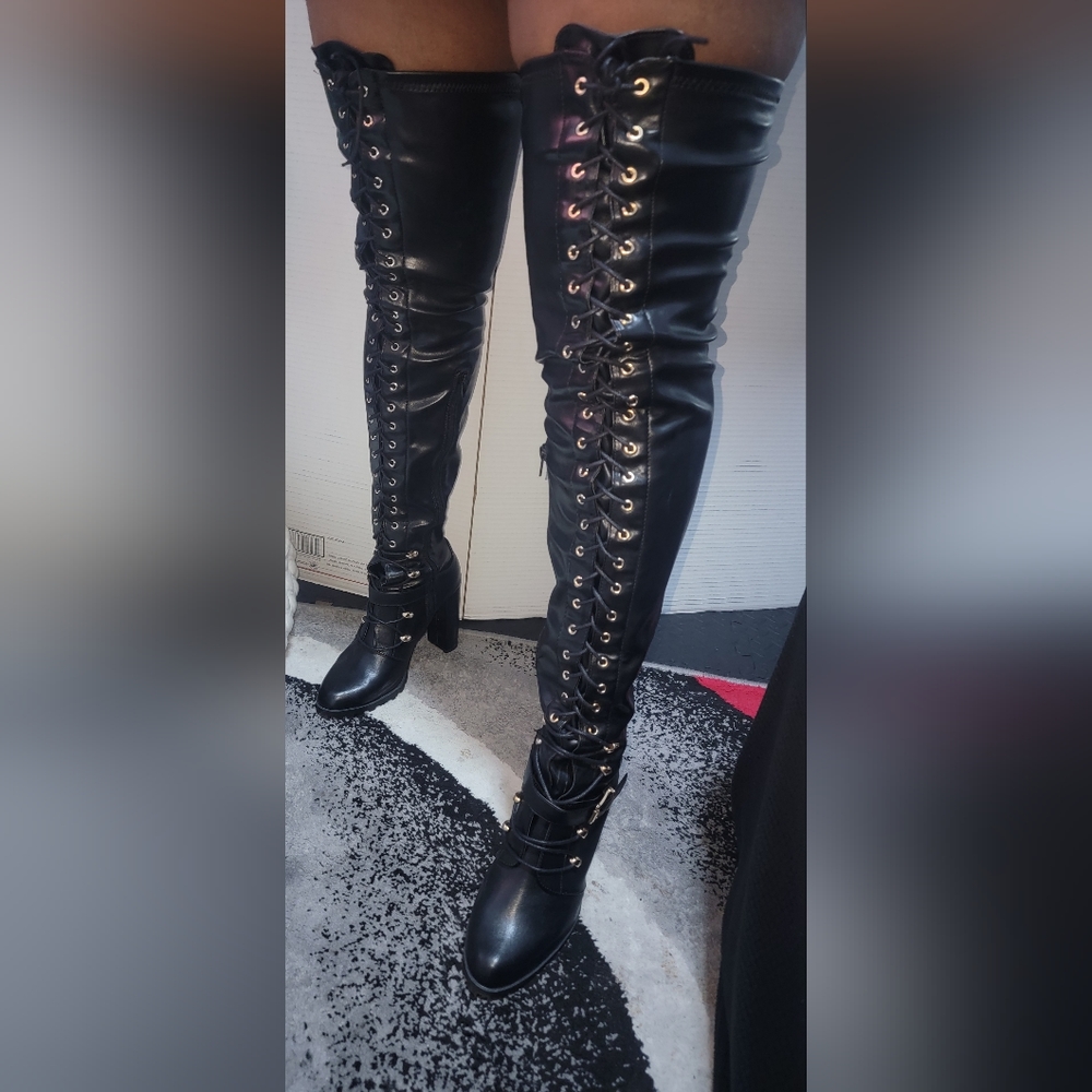 DENEISHA BLOCK HEEL COMBAT BOOT